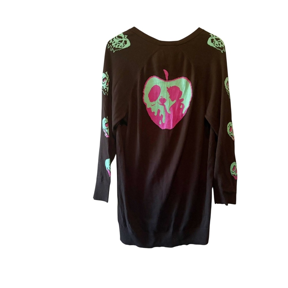 Disney Villains Snow White Poison Apple Brown Cardigan Sweater Size 2 Evil Queen